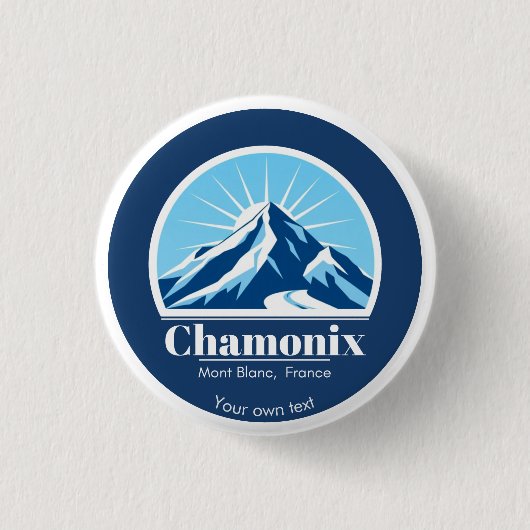Chamonix Mont Blanc Frankreich bozeman Geschenk Button (Vorderseite)