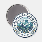 Chamonix-Mont-Blanc Frankreich Magnet (Vorderseite/Rückseite)
