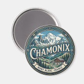 Chamonix-Mont-Blanc Frankreich Magnet (Vorderseite/Rückseite)