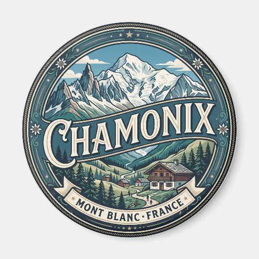 Chamonix-Mont-Blanc Frankreich Magnet (Vorne)