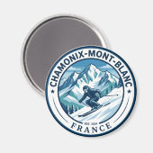 Chamonix-Mont-Blanc Frankreich Magnet (Vorderseite/Rückseite)