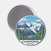 Chamonix Mont-Blanc Frankreich Magnet (Vorderseite/Rückseite)