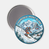 Chamonix Mont Blanc Frankreich Magnet (Vorderseite/Rückseite)