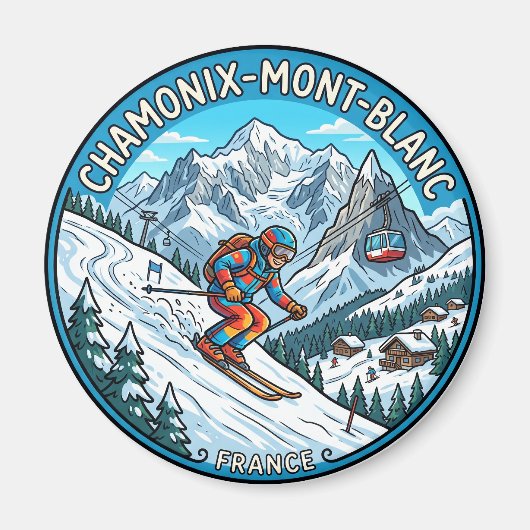 Chamonix Mont Blanc Frankreich Magnet (Vorne)
