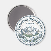 Chamonix-Mont-Blanc Frankreich Magnet (Vorderseite/Rückseite)