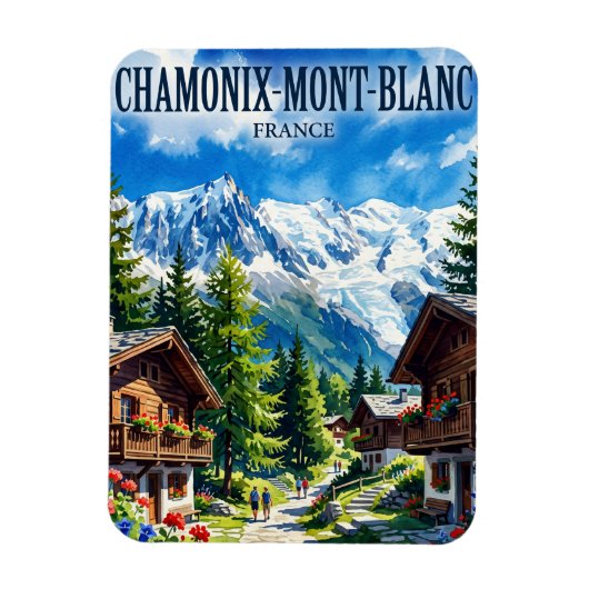 Chamonix-Mont-Blanc Frankreich Magnet (Vertikal)