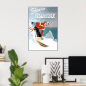 Chamonix Mont Blanc Frankreich Poster Neue Retro W (Heimbüro)