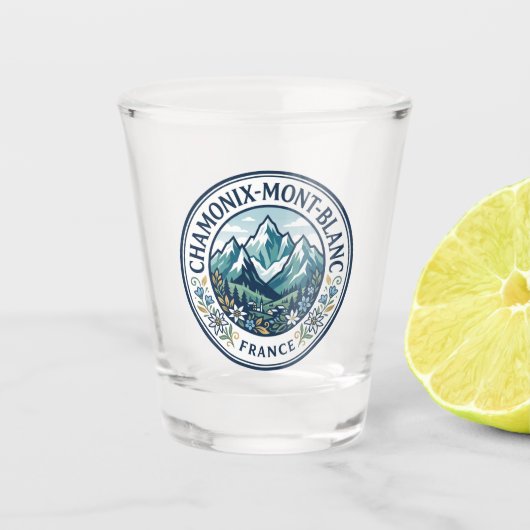 Chamonix-Mont-Blanc Frankreich Schnapsglas (Vorderseite)