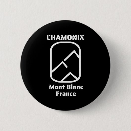 Chamonix Mont Blanc Frankreich Skifahren Snowboard Button (Vorderseite)