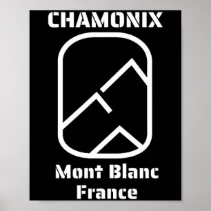 Chamonix mont blanc frankreich skifahren snowboard poster