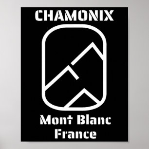 Chamonix Mont Blanc Frankreich Skifahren Snowboard Poster