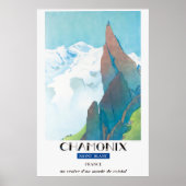 Chamonix, Mont-Blanc Frankreich, Travel Ski Poster (Vorne)