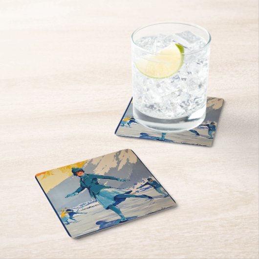 Chamonix - Mont Blanc Rechteckiger Pappuntersetzer (Vor Ort)