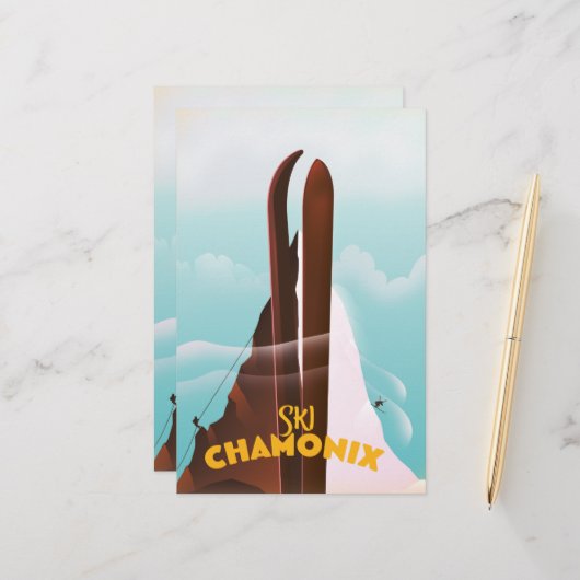 Chamonix-Mont-Blanc-Ski-Poster (Vorderseite/Rückseite Beispiel)