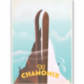 Chamonix-Mont-Blanc-Ski-Poster Aufkleber (Vorderseite)