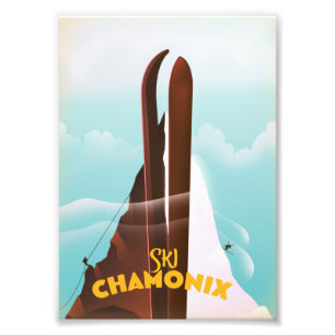 Chamonix-Mont-Blanc-Ski-Poster Fotodruck