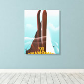 Chamonix-Mont-Blanc-Ski-Poster Leinwanddruck (Insitu (Holzboden))