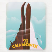 Chamonix-Mont-Blanc-Ski-Poster Mousepad (Vorne)