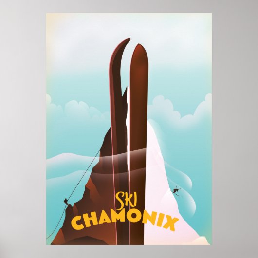 Chamonix-Mont-Blanc-Ski-Poster Poster (Vorne)