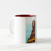 Chamonix-Mont-Blanc-Ski-Poster Zweifarbige Tasse (Vorderseite Links)