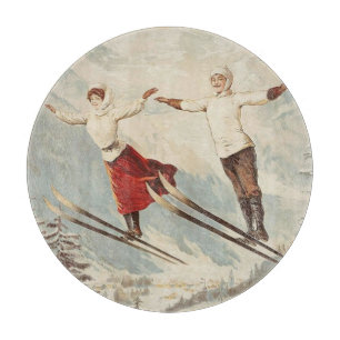 Chamonix Mont Blanc Vintage französisches Skifahre Schneidebrett