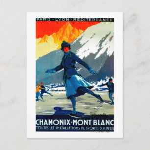 Chamonix-Mont Blanc Vintage PosterEuropa Postkarte