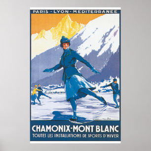 Chamonix Mont Blanc Vintage Reiseposter Poster
