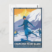 Chamonix Mont Blanc Vintage Travel Poster Postkarte (Vorne/Hinten)