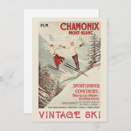 Chamonix Mont Blanc Vintages französisches Skipost (Vorne/Hinten)