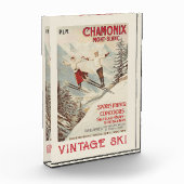 Chamonix Mont Blanc Vintages französisches Skipost Fotoblock (Links)