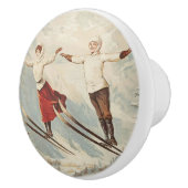 Chamonix Mont Blanc Vintages französisches Skipost Keramikknauf (Rechts)