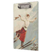 Chamonix Mont Blanc Vintages französisches Skipost Klemmbrett (Links)