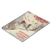 Chamonix Mont Blanc Vintages französisches Skipost Notizblock (Linke Seite)