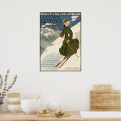 Chamonix Mont Blanc Vintages französisches Skipost Poster (Küche)