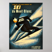 Chamonix Mont Blanc Vintages französisches Skipost Poster (Vorne)
