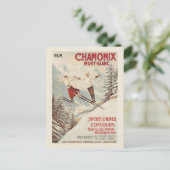 Chamonix Mont Blanc Vintages französisches Skipost Postkarte (Stehend Vorderseite)