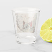 Chamonix Mont Blanc Vintages französisches Skipost Schnapsglas (Rückseite)