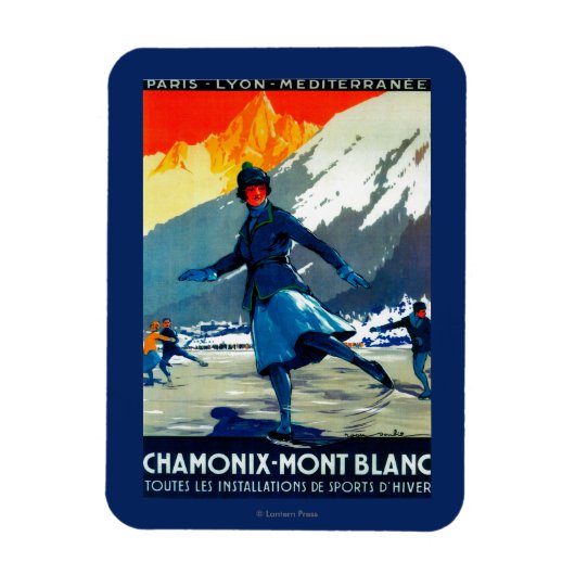Chamonix-Mont-Blanc Vintages PosterEuropa Magnet (Vertikal)