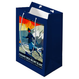 Chamonix-Mont Blanc Vintages PosterEurope Mittlere Geschenktüte