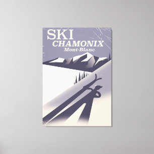 Chamonix-Mont-Blanc Vintages Skiplakat Leinwanddruck