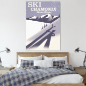 Chamonix-Mont-Blanc Vintages Skiposter Leinwanddruck (Insitu (Schlafzimmer))
