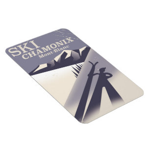 Chamonix-Mont-Blanc Vintages Skiposter Magnet