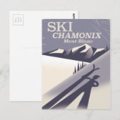 Chamonix-Mont-Blanc Vintages Skiposter Postkarte (Vorne/Hinten)