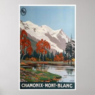 Chamonix Reiseplakat Mont Blanc Frankreich Kunst Poster
