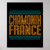 Chamonix Retro Französische Alpen Skifahren Frankr Poster (Vorne)