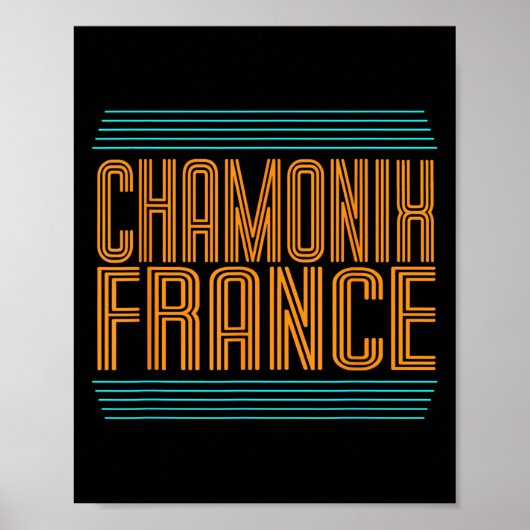 Chamonix Retro Französische Alpen Skifahren Frankr Poster (Vorne)