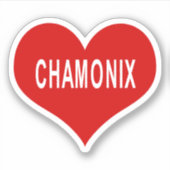 CHAMONIX Rote Liebe Herz Vinyl Sticker (Vorderseite)