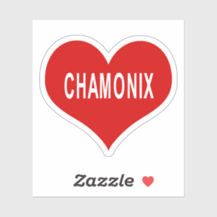 CHAMONIX rotes Herz Vinyl-Aufkleber Aufkleber