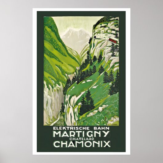 Chamonix Schweiz Martigny-Chatelard-Bahn Poster (Vorne)