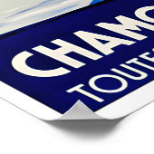 Chamonix-Ski-Plakat Mont-Blanc-Kunst Eiskunstlauf Poster (Ecke)